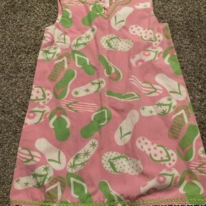 Girl cotton dress with flip flops